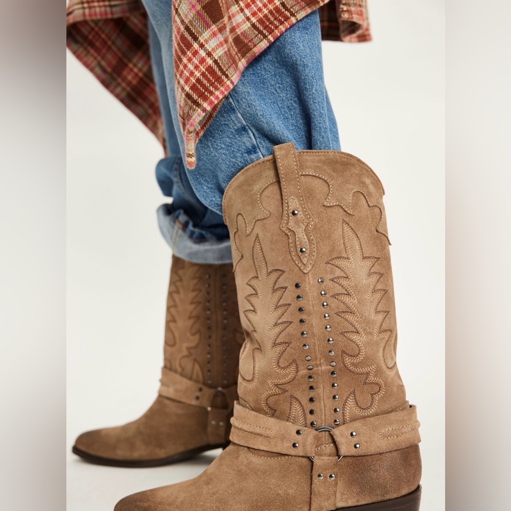 Free People Rodeo Riding Boots-Size 8-New In Box - Picture 4 of 17